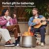 imageEast Oak Camber Smokeless Fire Pit 17 for Outdoor Patio 304 Stainless Steel Wood Burning Fireplace Portable Bonfire Pit with Poker Stand amp Removable Ash Pan for Campingstainless steel