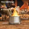 imageEast Oak Camber Smokeless Fire Pit 17 for Outdoor Patio 304 Stainless Steel Wood Burning Fireplace Portable Bonfire Pit with Poker Stand amp Removable Ash Pan for Campingstainless steel