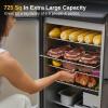 imageEAST OAK 30 Electric Smoker for Outdoors  Builtin Meat Probe Up to 6 Longer Smokes on a Single Load  Side Chip Loader for Smoking  Bigger Batches with 725 sq in Cooking Area Mist SilverBlack  Standard