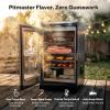 imageEAST OAK 30 Electric Smoker for Outdoors  Builtin Meat Probe Up to 6 Longer Smokes on a Single Load  Side Chip Loader for Smoking  Bigger Batches with 725 sq in Cooking Area Mist SilverMist Silver  Glass Door