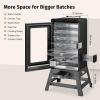 imageEAST OAK 30 Electric Smoker for Outdoors  Builtin Meat Probe Up to 6 Longer Smokes on a Single Load  Side Chip Loader for Smoking  Bigger Batches with 725 sq in Cooking Area Mist SilverDark Blue  Glass Door