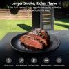 imageEAST OAK 30 Electric Smoker for Outdoors  Builtin Meat Probe Up to 6 Longer Smokes on a Single Load  Side Chip Loader for Smoking  Bigger Batches with 725 sq in Cooking Area Mist SilverDark Blue  Glass Door