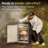 imageEAST OAK 30 Electric Smoker for Outdoors  Builtin Meat Probe Up to 6 Longer Smokes on a Single Load  Side Chip Loader for Smoking  Bigger Batches with 725 sq in Cooking Area Mist SilverBlack  Standard