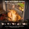 imageEAST OAK 30 Electric Smoker for Outdoors  Builtin Meat Probe Up to 6 Longer Smokes on a Single Load  Side Chip Loader for Smoking  Bigger Batches with 725 sq in Cooking Area Mist SilverNight Blue  Glass Door