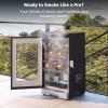 imageEAST OAK 30 Electric Smoker for Outdoors  Builtin Meat Probe Up to 6 Longer Smokes on a Single Load  Side Chip Loader for Smoking  Bigger Batches with 725 sq in Cooking Area Mist SilverNight Blue  Glass Door