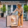 imageEAST OAK 30 Electric Smoker for Outdoors  Builtin Meat Probe Up to 6 Longer Smokes on a Single Load  Side Chip Loader for Smoking  Bigger Batches with 725 sq in Cooking Area Mist SilverNight Blue  Standard