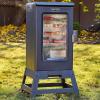 imageEAST OAK 30 Electric Smoker for Outdoors  Builtin Meat Probe Up to 6 Longer Smokes on a Single Load  Side Chip Loader for Smoking  Bigger Batches with 725 sq in Cooking Area Mist SilverDark Blue  Glass Door