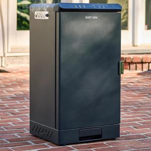 imageEAST OAK 30 Electric Smoker for Outdoors  Builtin Meat Probe Up to 6 Longer Smokes on a Single Load  Side Chip Loader for Smoking  Bigger Batches with 725 sq in Cooking Area Mist SilverNight Blue  Standard