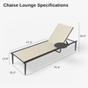 image:imageEAST OAK Textilene Outdoor Chaise Lounge Aluminum Patio Lounge Chairs with Side Table 5Positions Adjustable Lounge Chaise for Outside Recliner Chair for Pool Beach Backyard Porch Lawn