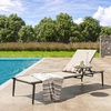 image:imageEAST OAK Textilene Outdoor Chaise Lounge Aluminum Patio Lounge Chairs with Side Table 5Positions Adjustable Lounge Chaise for Outside Recliner Chair for Pool Beach Backyard Porch Lawn