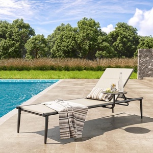 image:imageEAST OAK Textilene Outdoor Chaise Lounge Aluminum Patio Lounge Chairs with Side Table 5Positions Adjustable Lounge Chaise for Outside Recliner Chair for Pool Beach Backyard Porch Lawn